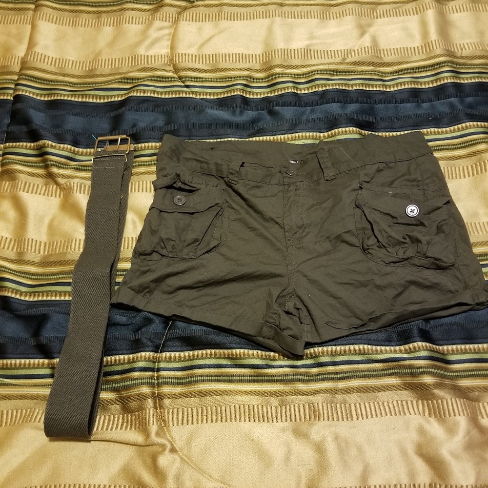 Olive Green Cargo Shorts